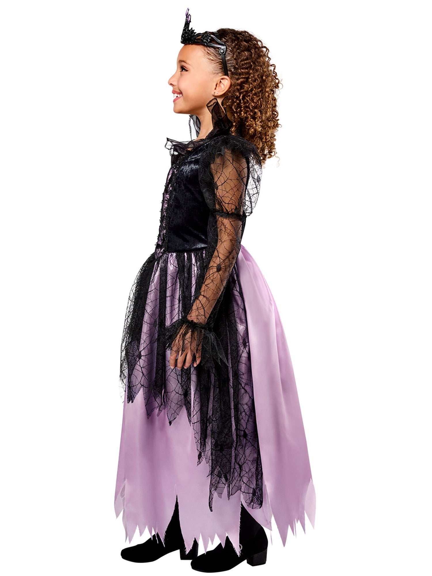 Girls' Purple and Black Gothic Queen Costume - Image 4