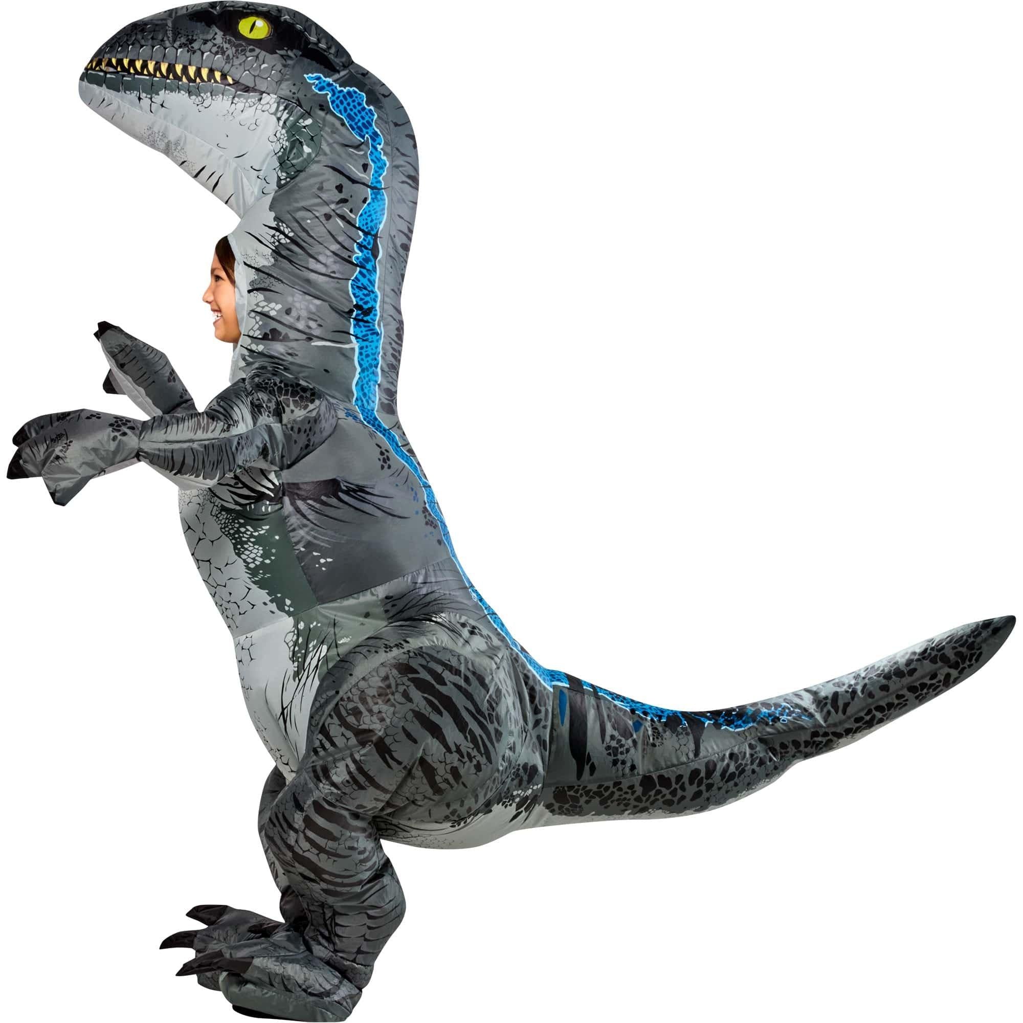 Kids' Blue Velociraptor Inflatable Costume - Jurassic World - Image 2