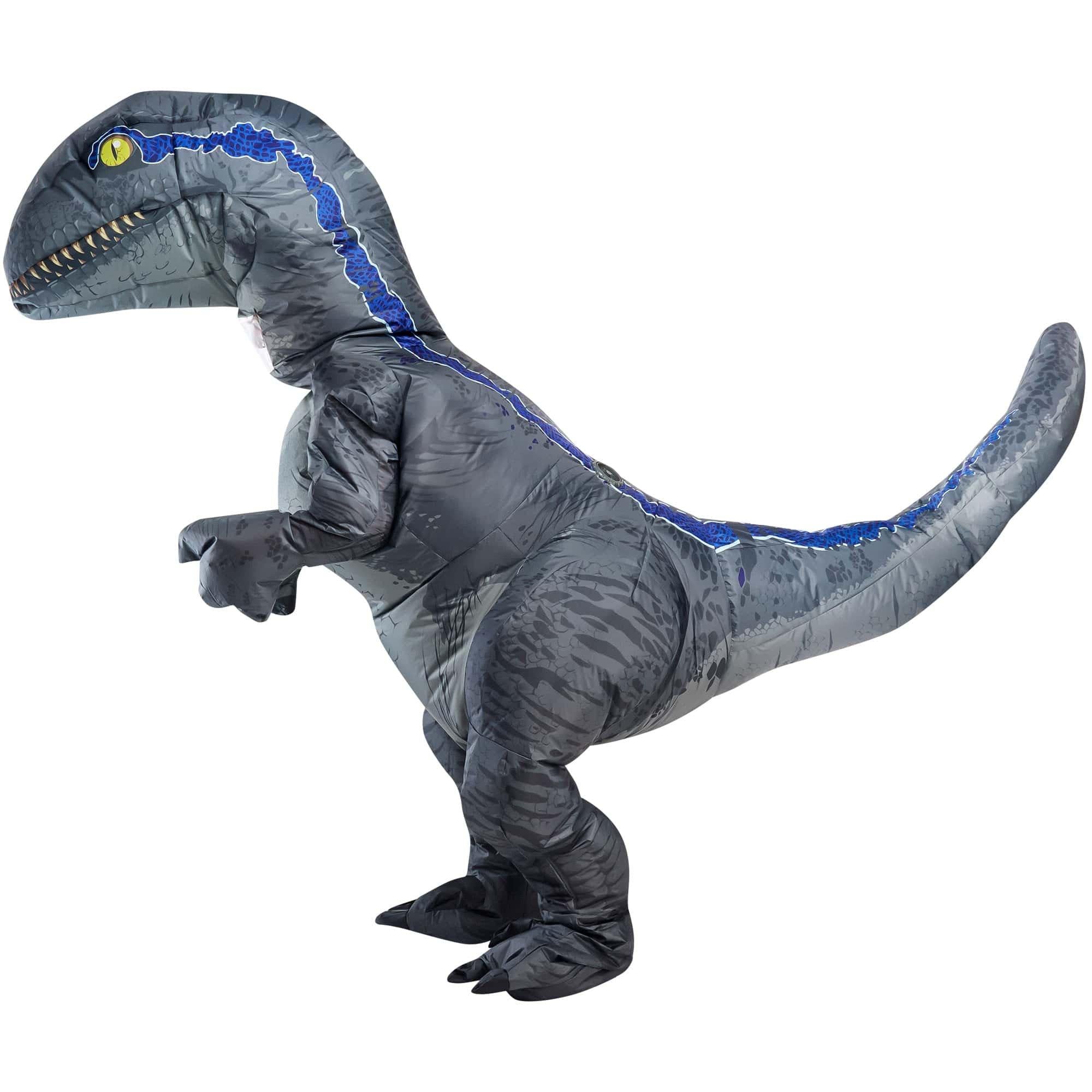 Adult Blue Velociraptor Inflatable Costume - Jurassic World - Image 2