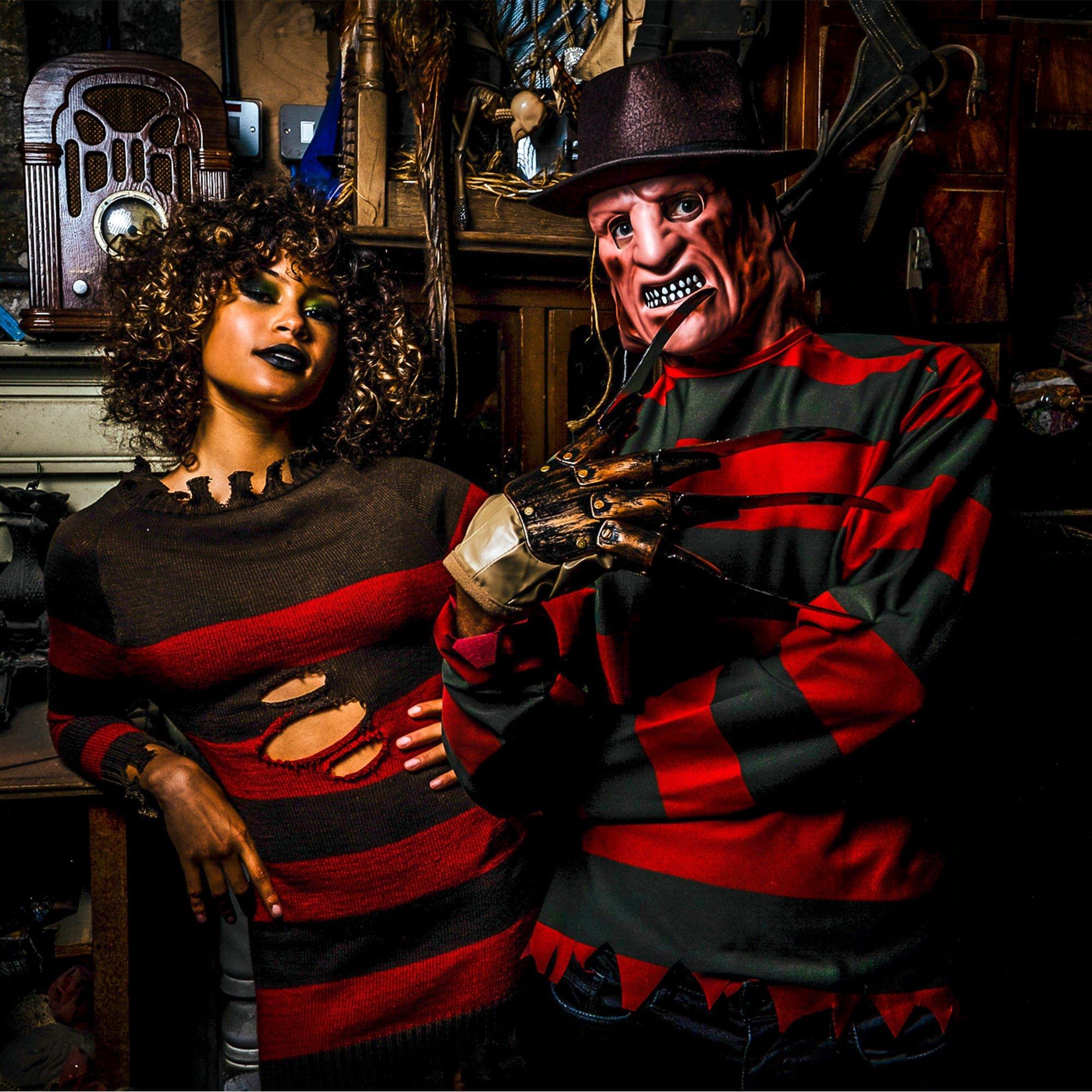 Men's A Nightmare on Elm Street Freddy Krueger Printed Shirt and Mask Set - Image 3