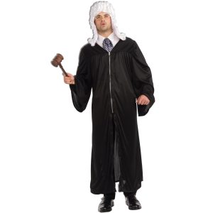 Adult Black Zipper Front Judge Robe