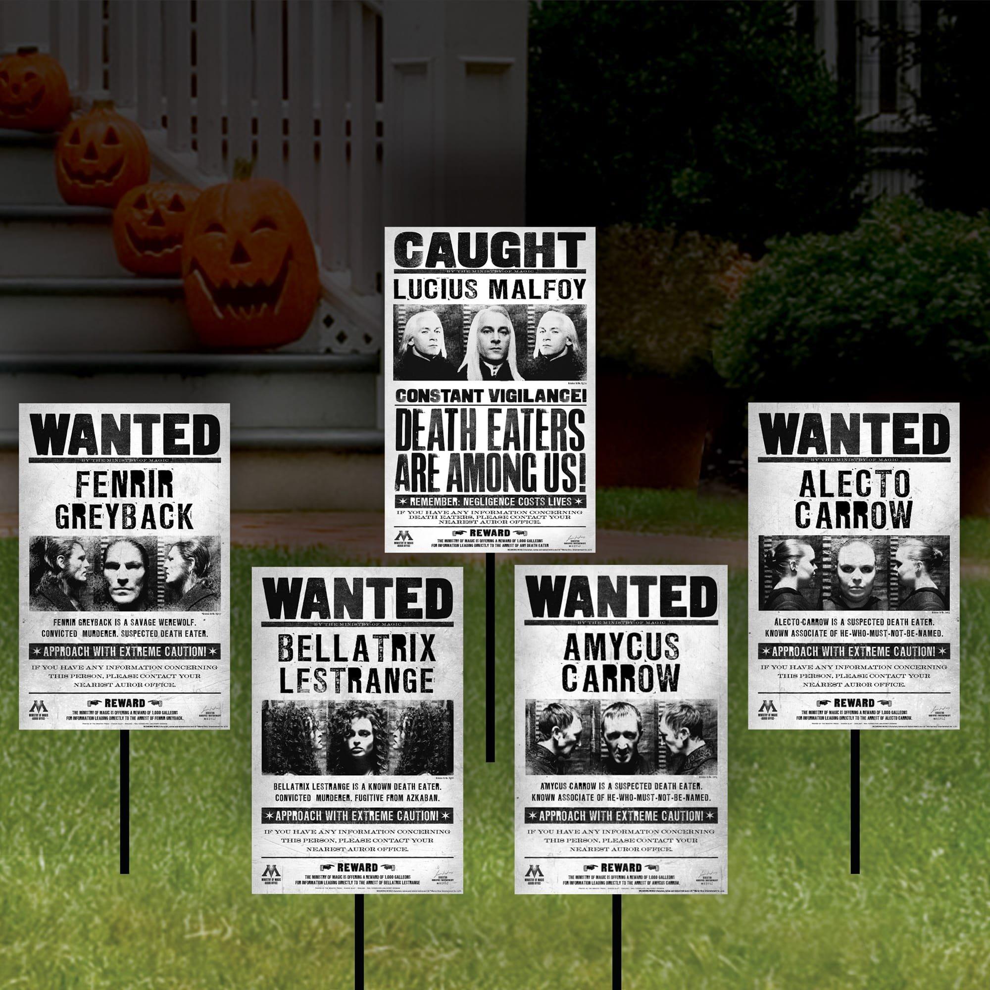 17-inch Harry Potter Death Eater Wanted Signs Lawn Decoration. 5ct