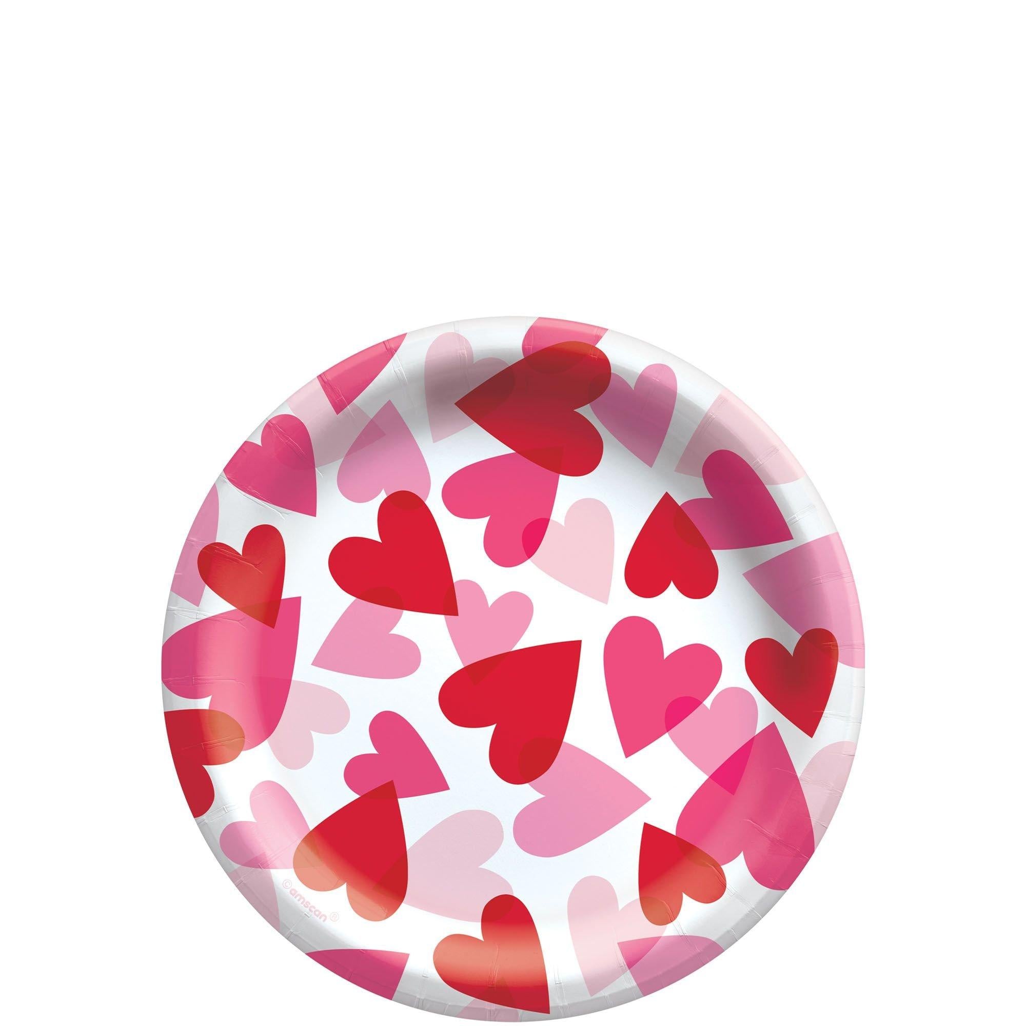 Heart Party Paper Dessert Plates. 6.75in. 8ct