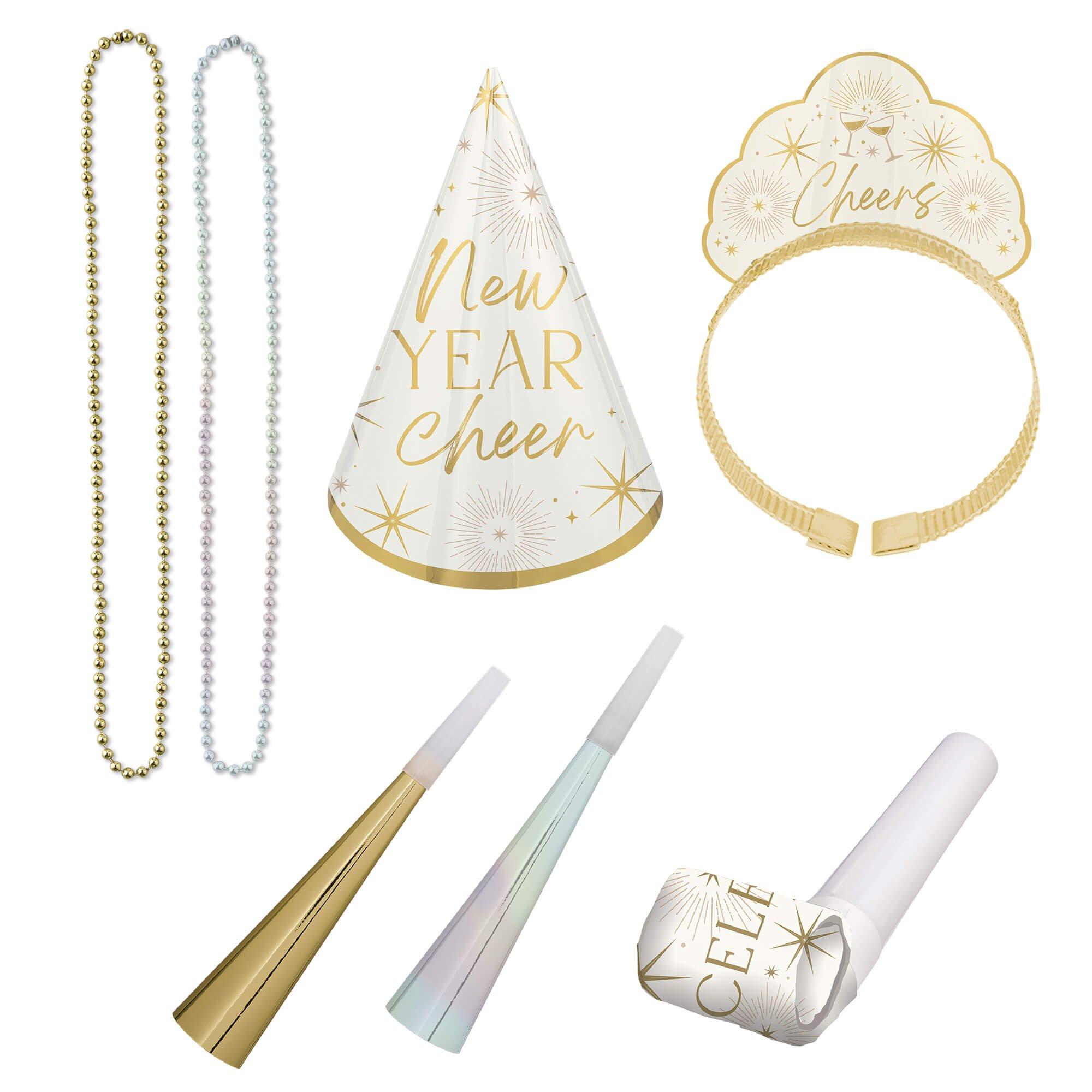 Golden Soiree NYE Party Kit for 4. 12pc