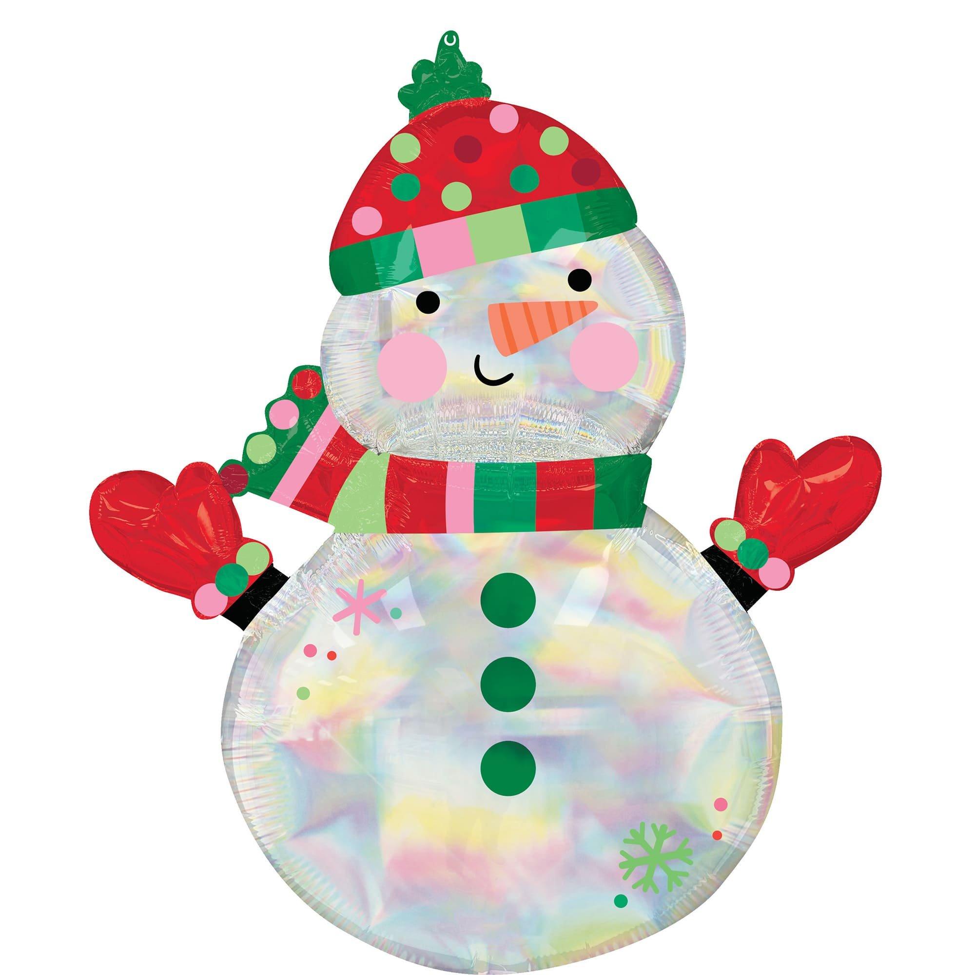 Holographic Shimmering Snowman Foil Balloon. 31in