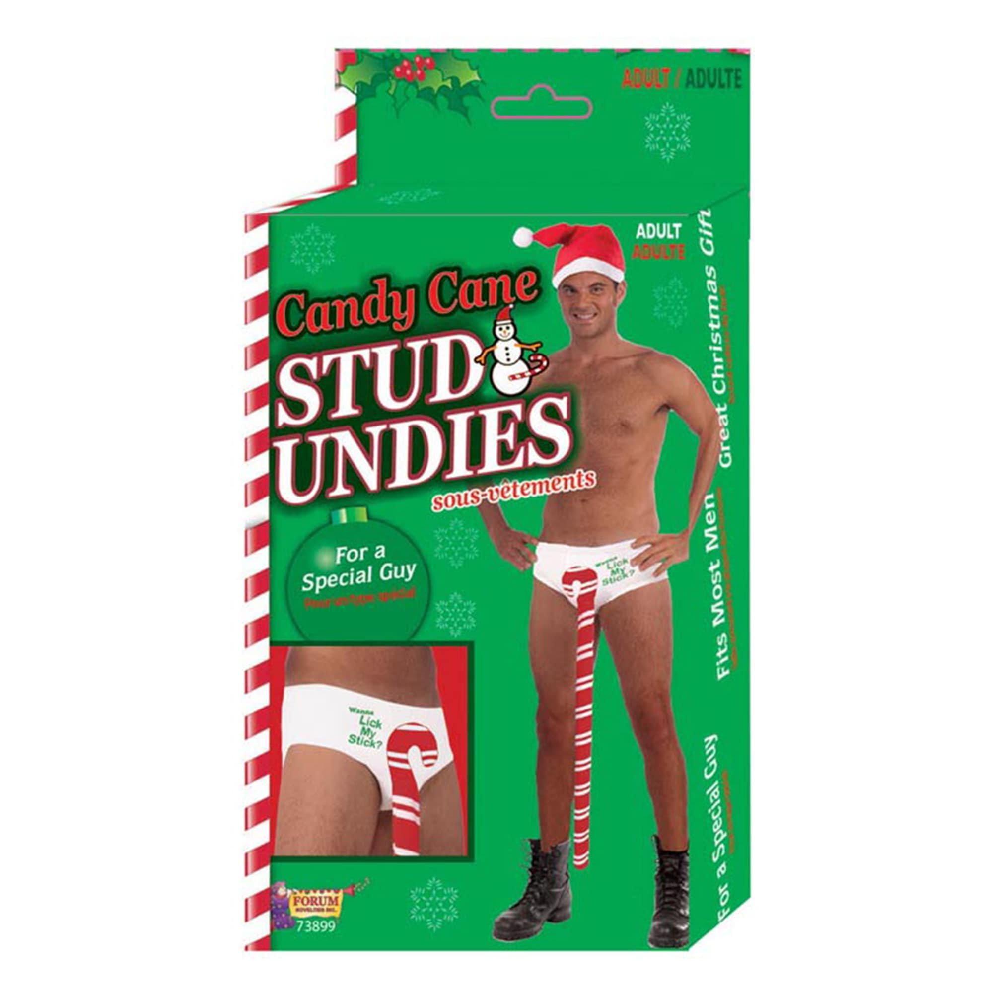 Candy Cane Stud Undies – Funny Christmas Novelty Underwear for Men