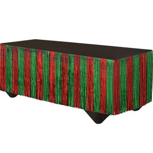 Red & Green Tinsel Table Skirt. 168