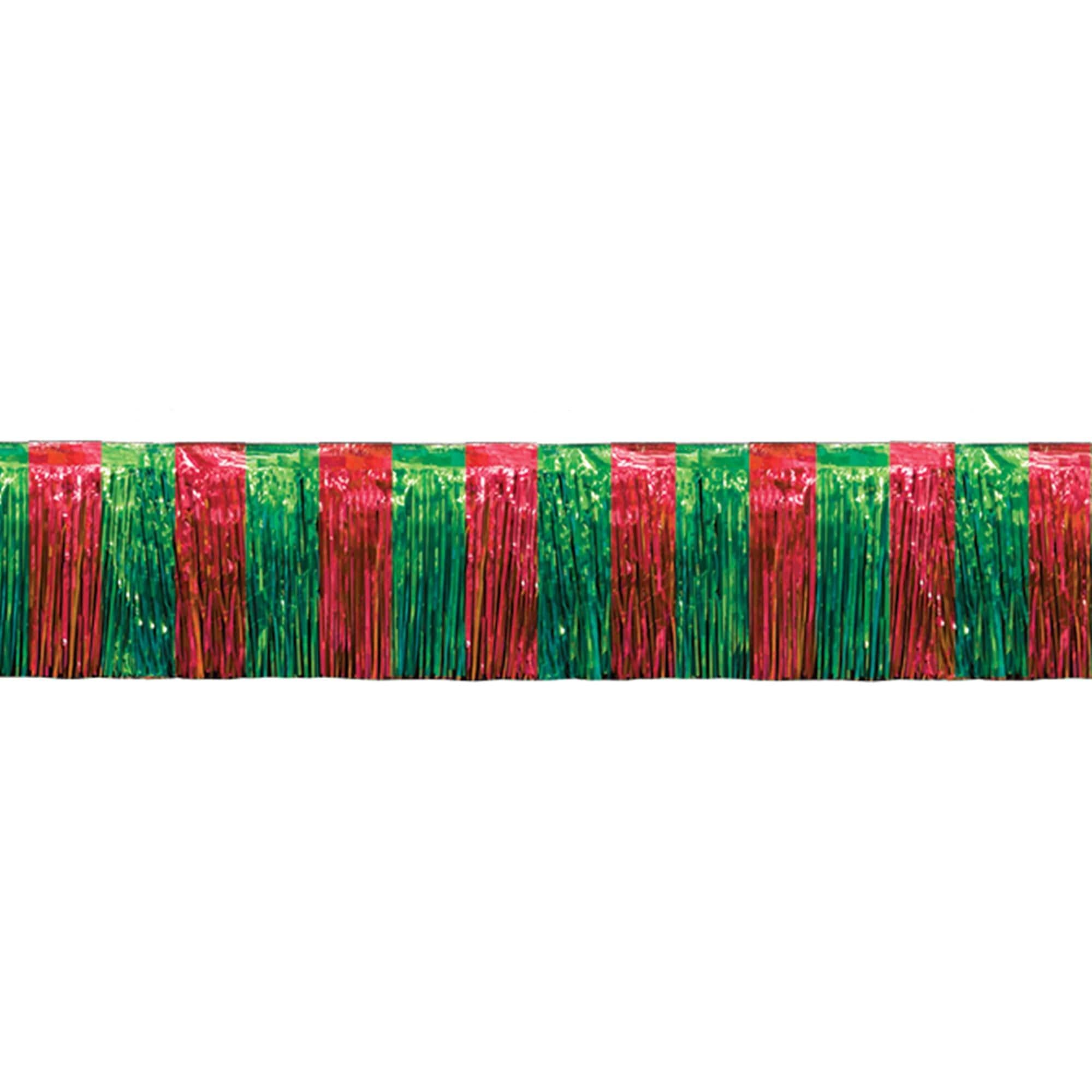 Tinsel Fringe Garland-Red & Green - Image 2