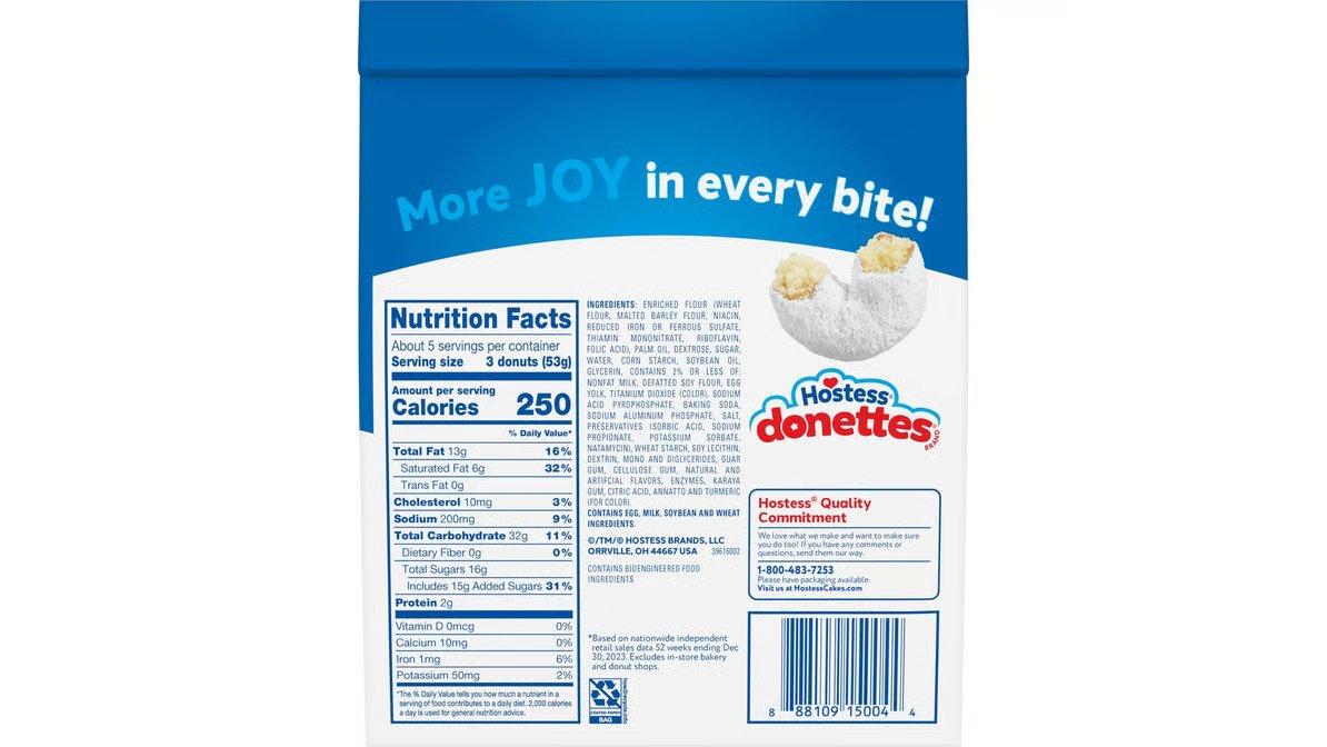 Hostess Donettes Mini Donuts Powdered (10 oz) - Image 2