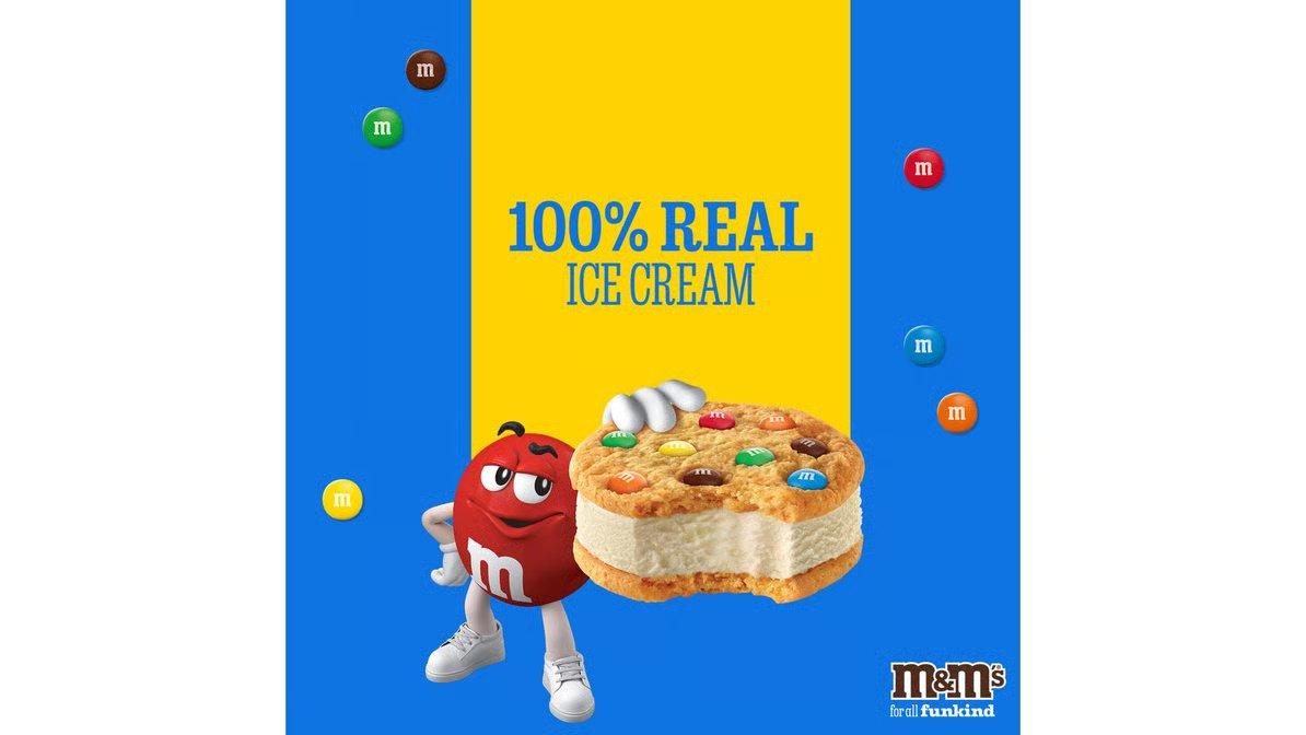 M&M's Cookie Ice Cream Sandwich Vanilla (4 oz x 4 ct) - Image 6