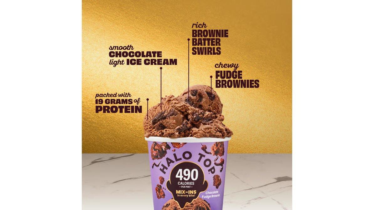 Halo Top Light Chocolate Fudge Brownie Ice Cream (1 pt) - Image 4