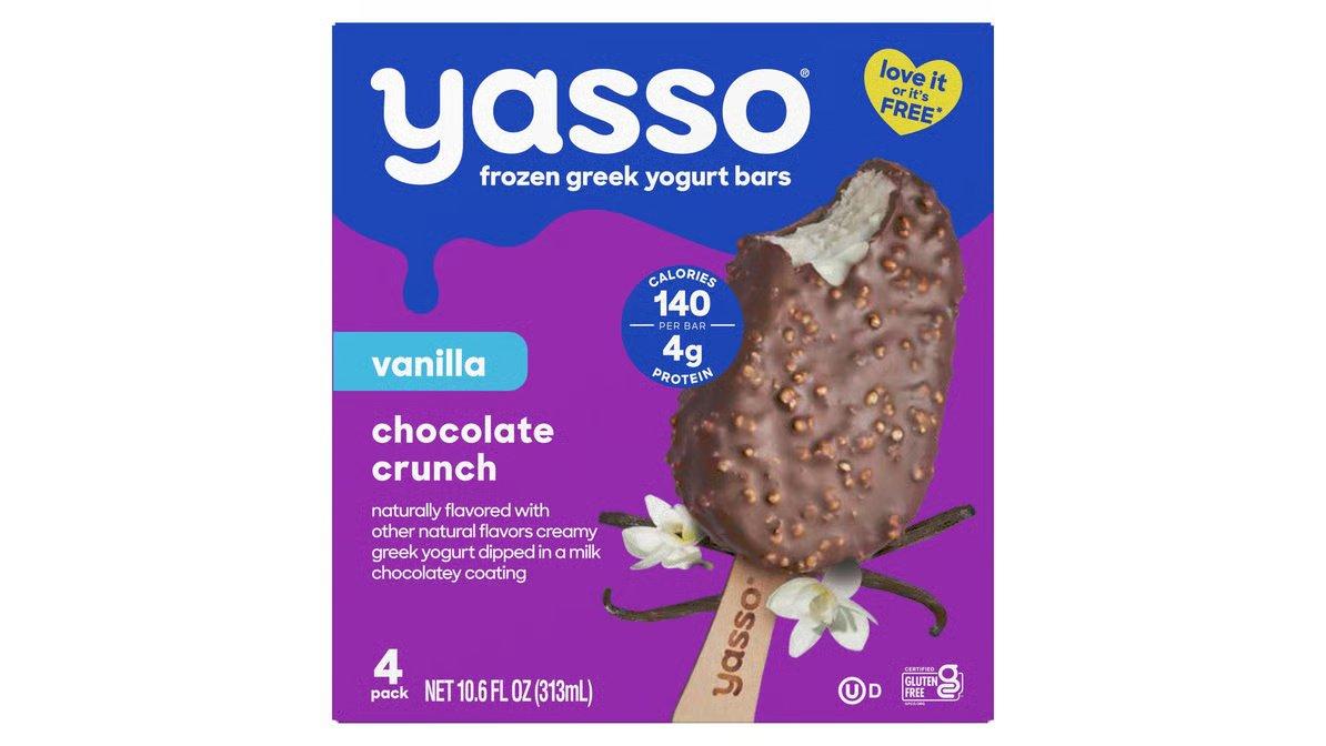 Yasso Dipped Greek Yogurt Bars Vanilla Chocolate Crunch (2.65 oz x 4 ct) - Image 2