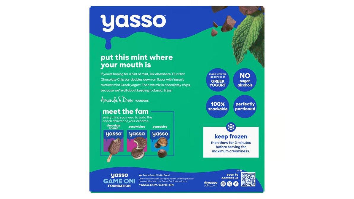 Yasso Mint Chocolate Chip Greek Yogurt Bars (3.5 oz x 4 ct) - Image 3