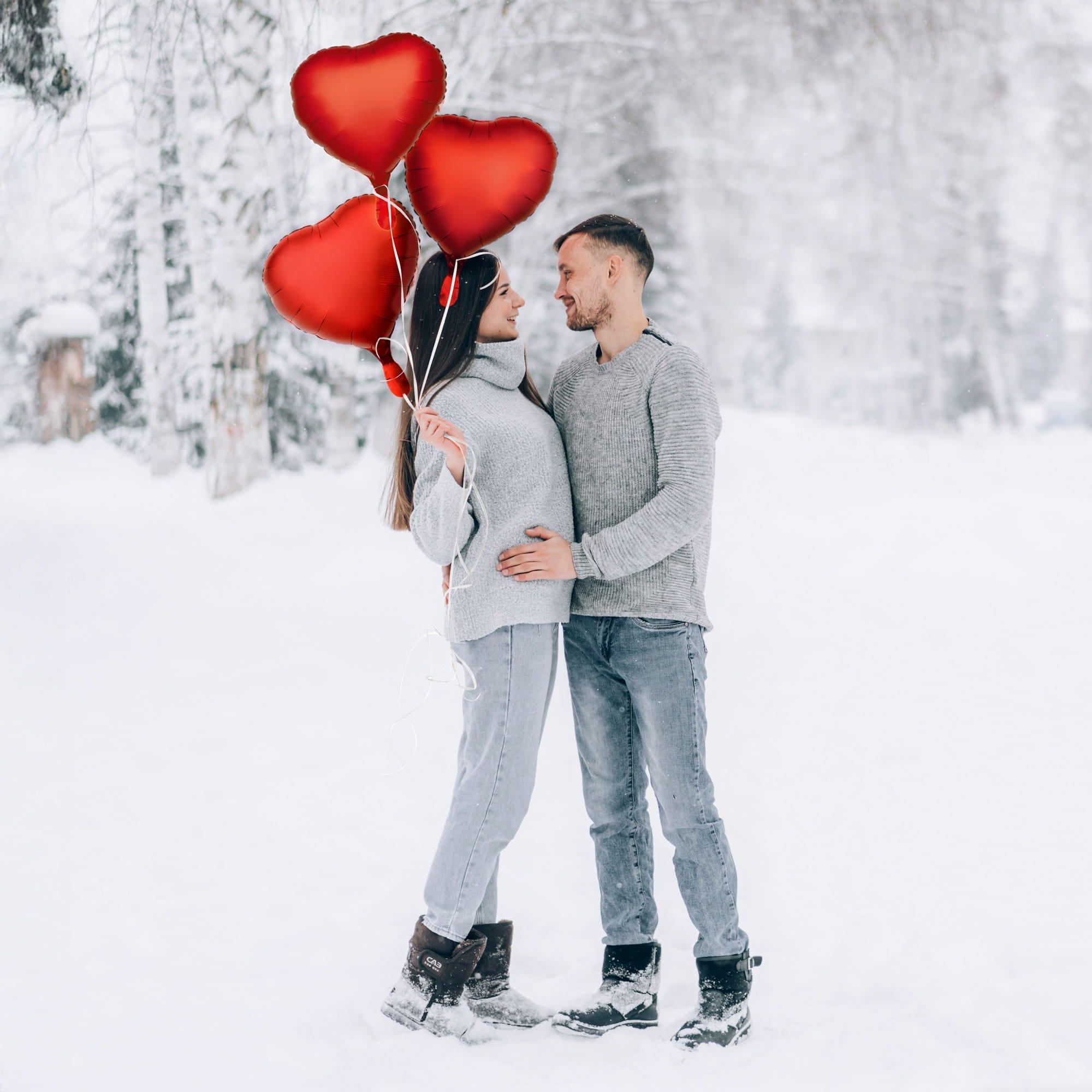 Satin Red Heart Foil Balloon Bouquet. 12pc - Image 2