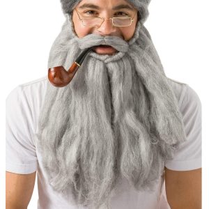 Adult 14-inch Gray Mustache and Beard