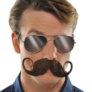 Brown Handlebar Moustache