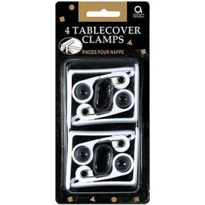 White Table Cover Clamps 4ct