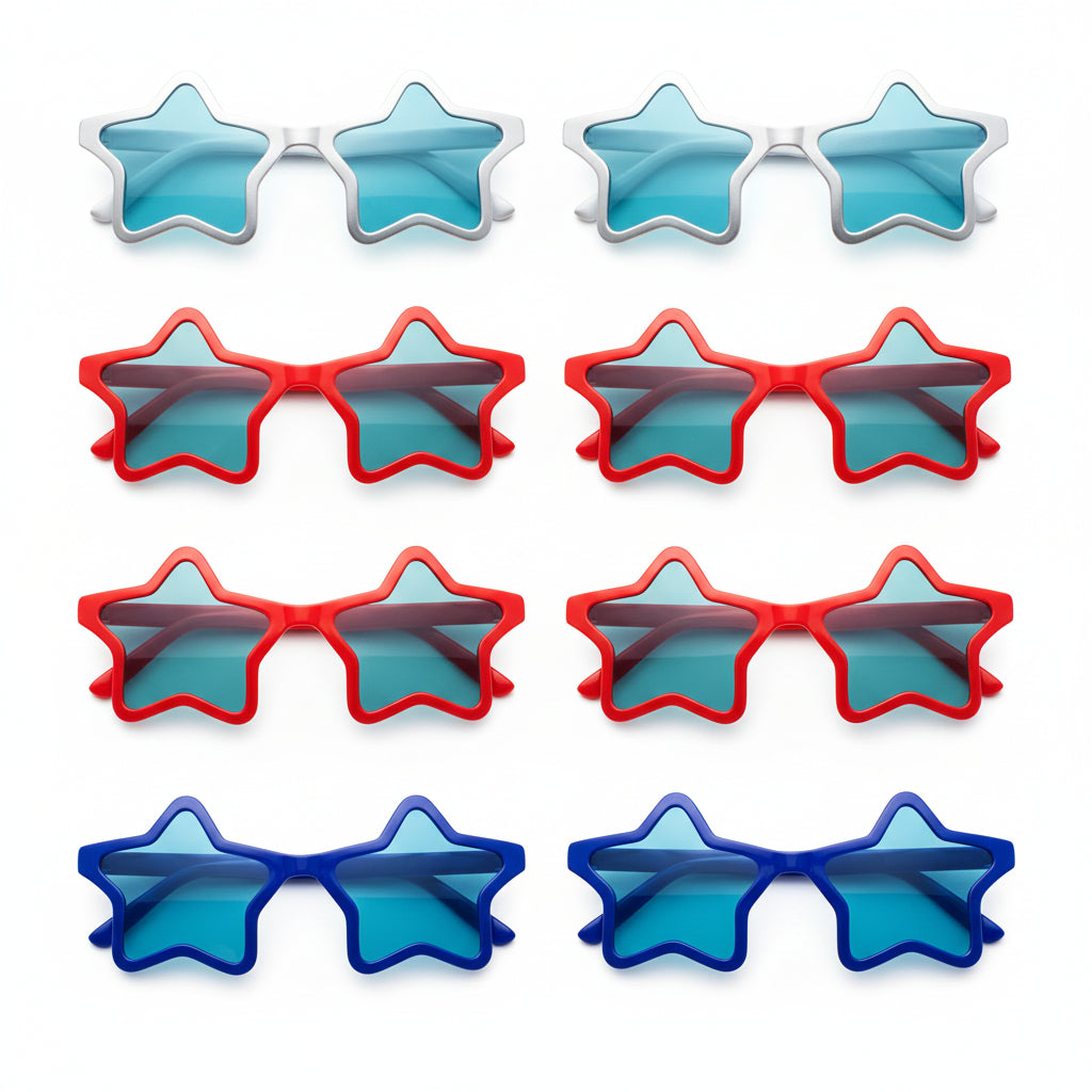 Child Patriotic Red. White & Blue Star Sunglasses 12ct