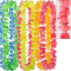 Rainbow Flower Leis 6ct