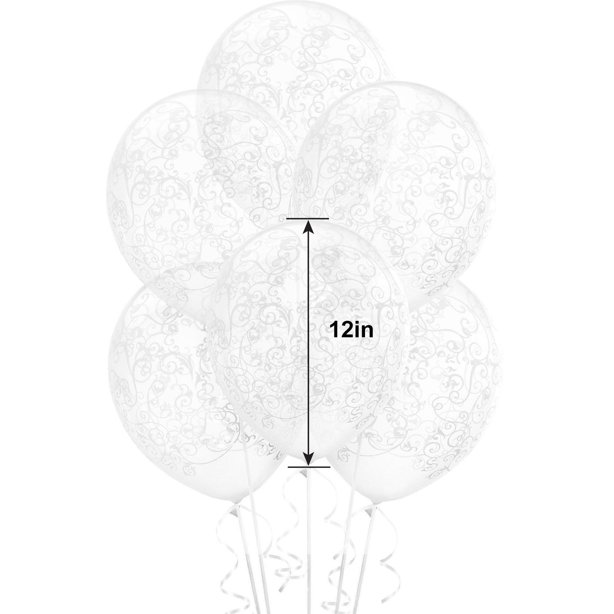 6ct. 12in. Clear Filigree Balloons - Image 2