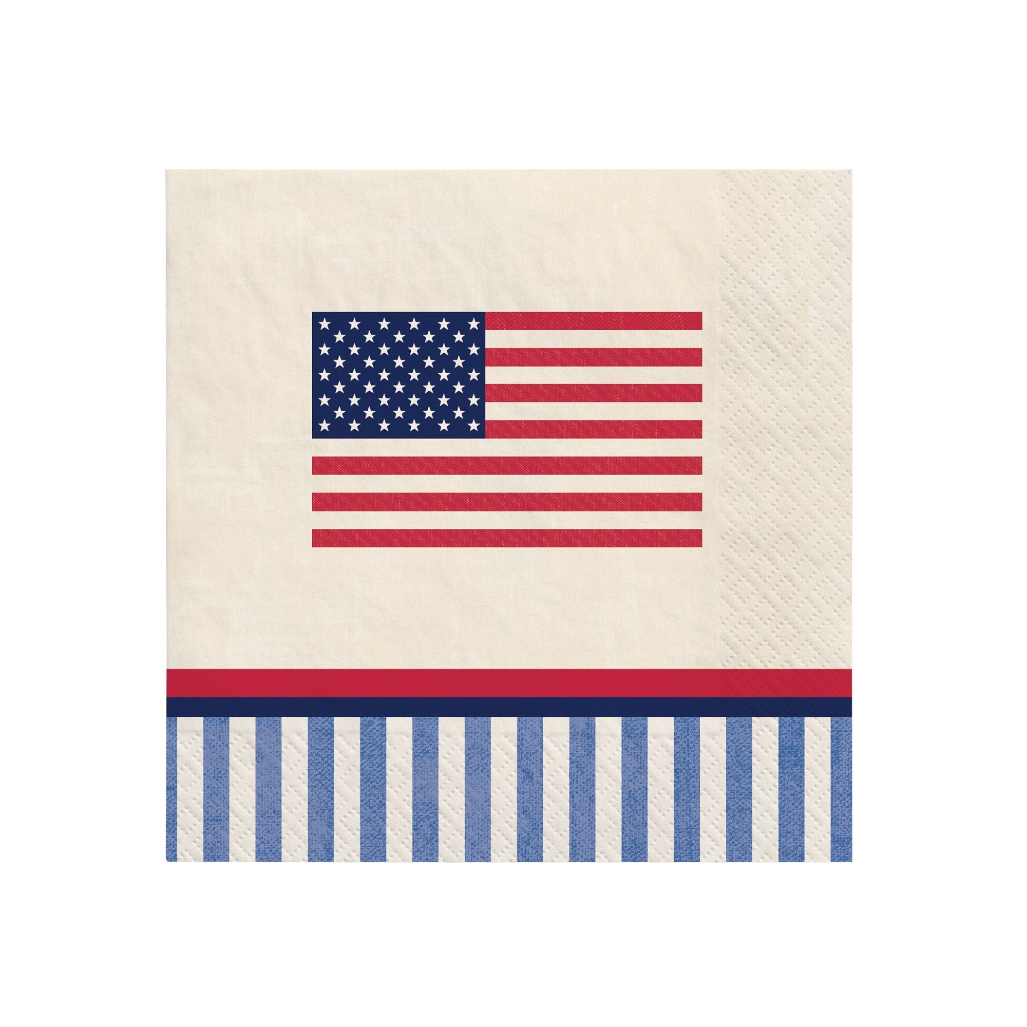 Americana Stripe Beverage Napkins. 16ct - Image 2