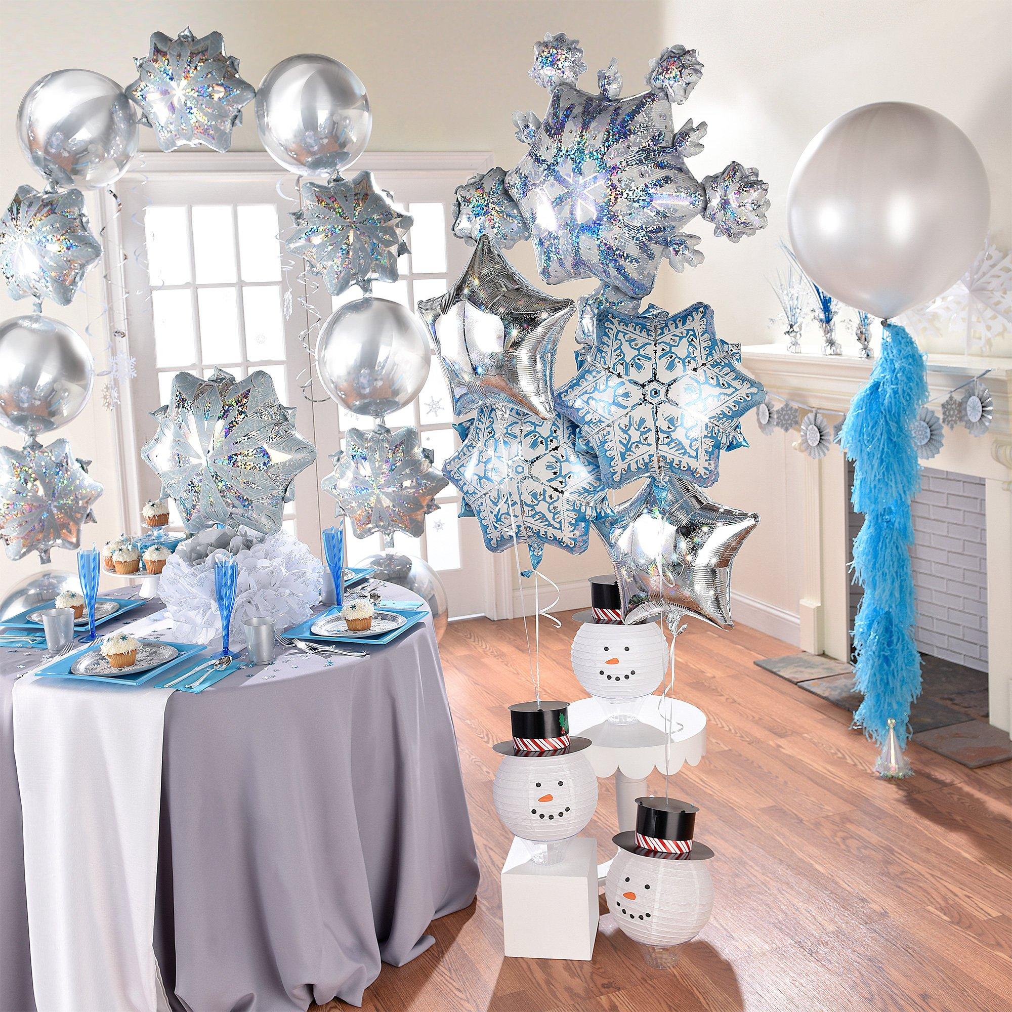 Prismatic Snowflake Foil Balloon Bouquet. 5pc - Image 2