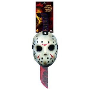 Adult Friday The 13th Jason Voorhees Bloody Machete and Mask