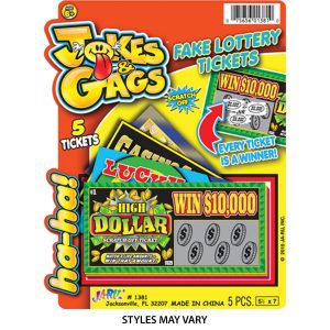 Jokes & Gags Fake Scratcher Lottery Tickets. 5ct