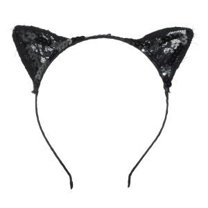 Black Lace Cat Ears Headband