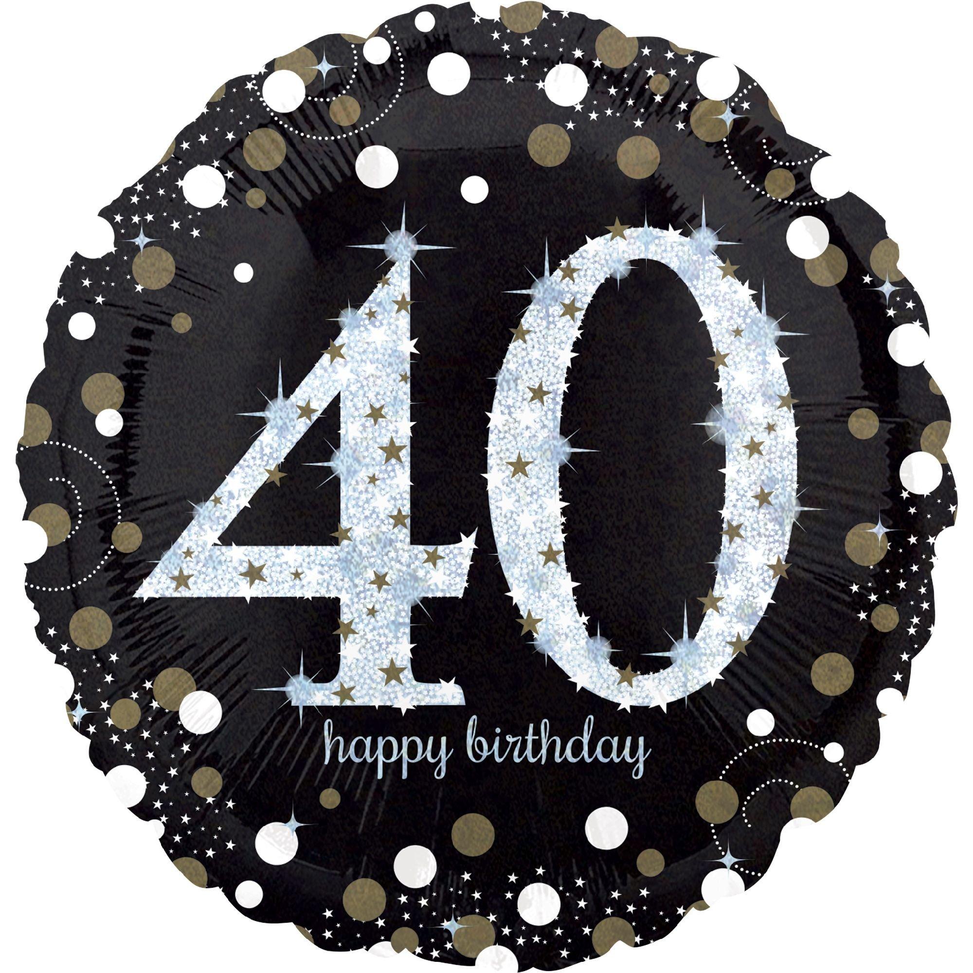 40th Birthday Balloon 18in -Sparkling Celebration. 18in