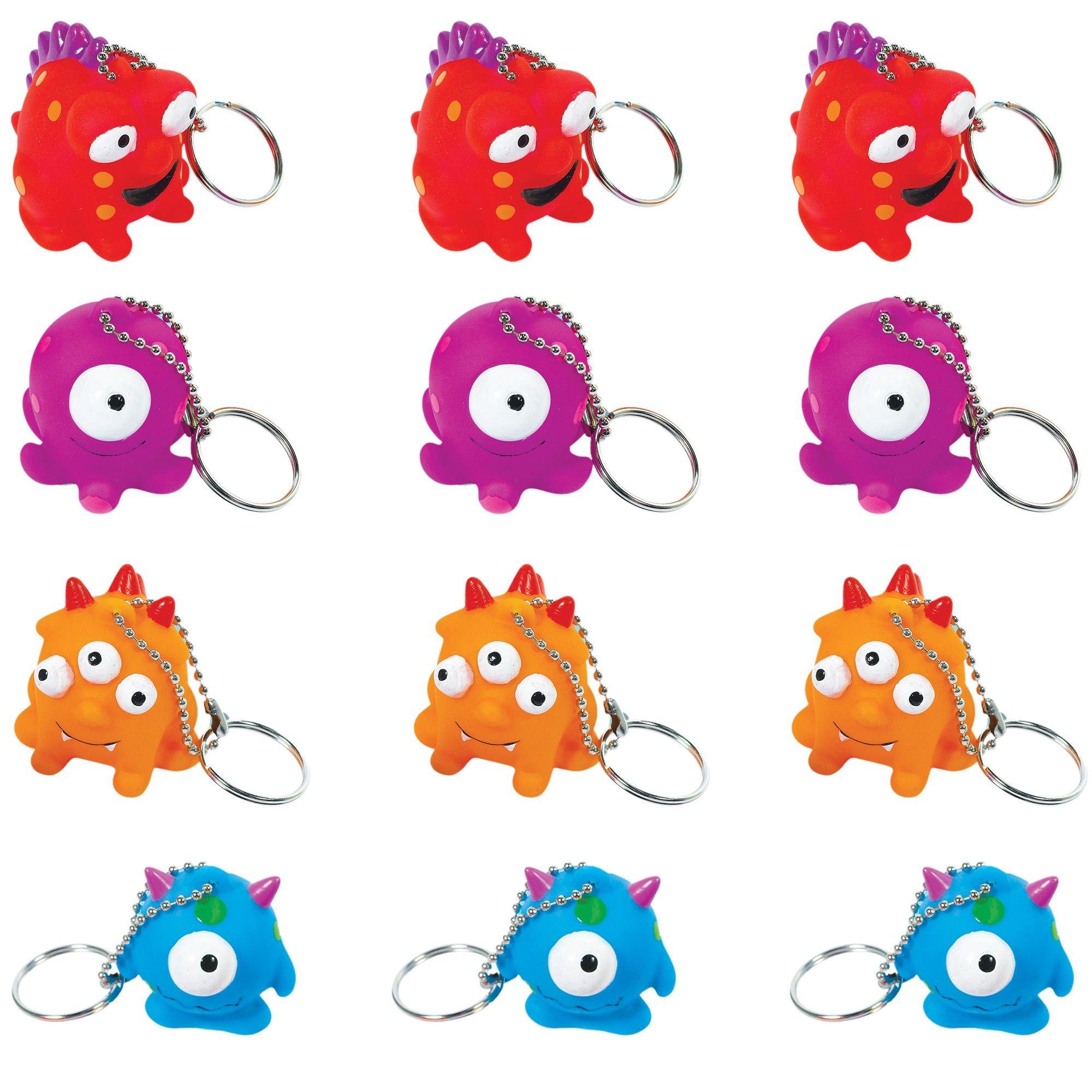 Monster Keychains 12ct – Colorful Party Favors