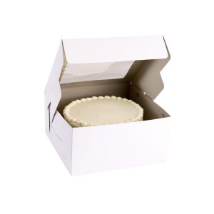 White Square Window Cake Box. 12in