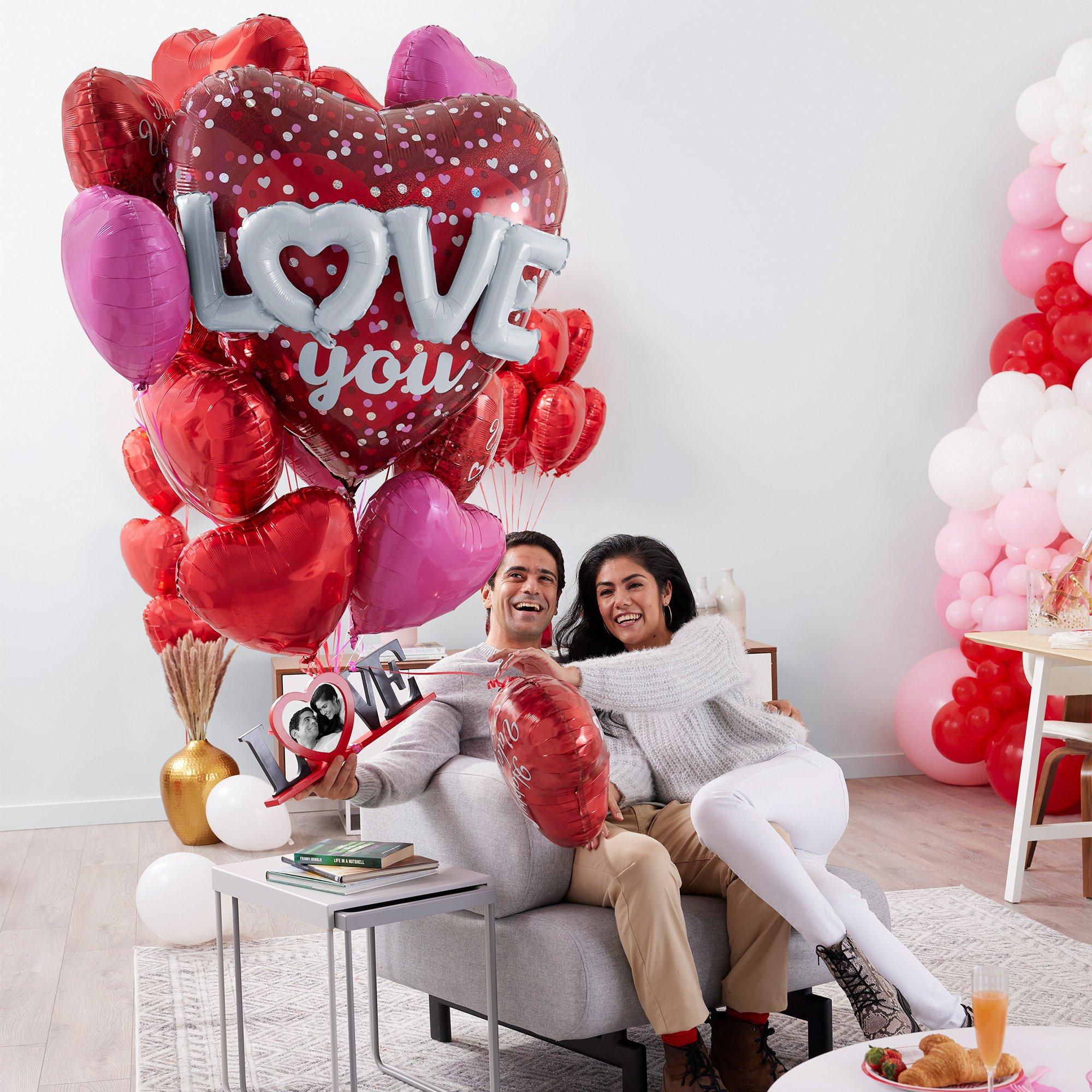 3D Love You Valentine's Day Heart Foil Balloon. 36in - Image 3