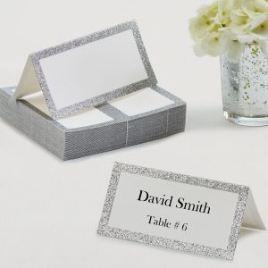 Glitter Silver Place Cards 50ct