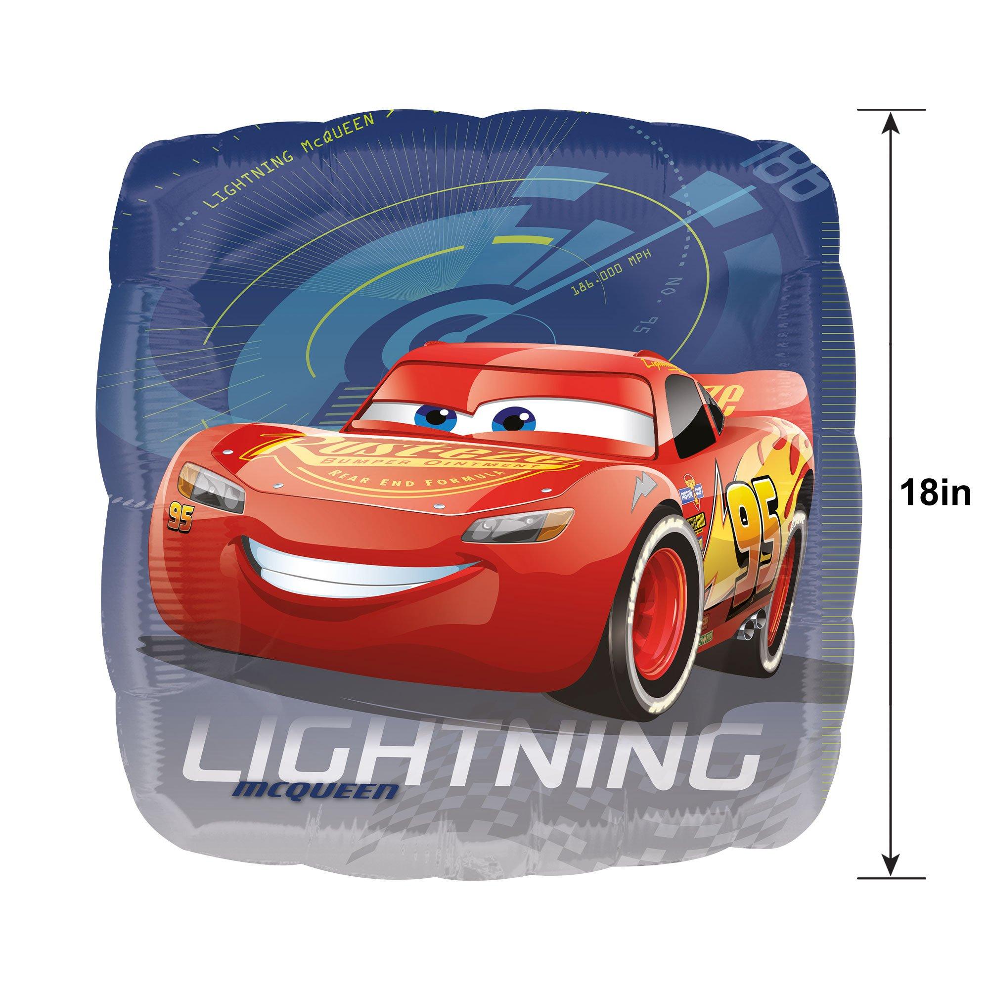 Lightning McQueen Foil Balloon. 18in - Cars 3 - Image 3