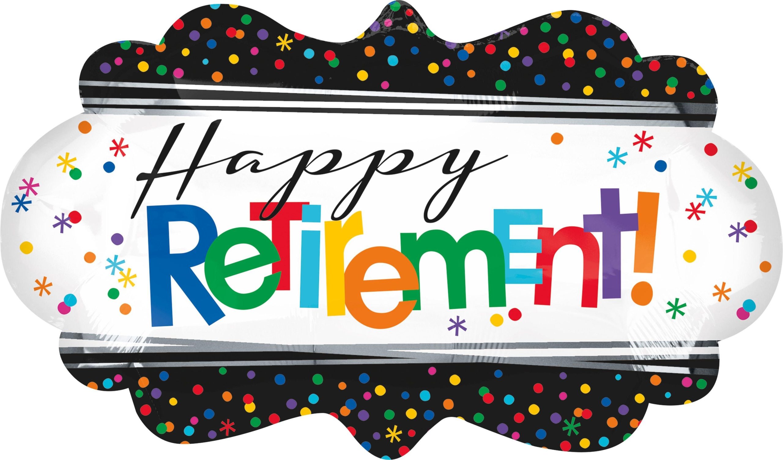 Happy Retirement Foil Balloon. 27in x 16in - Officially Retired