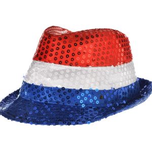 Light-Up Sequin Red. White & Blue Fedora