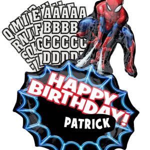 Personalized Spider-Man Birthday Balloon Kit 23in x 34in