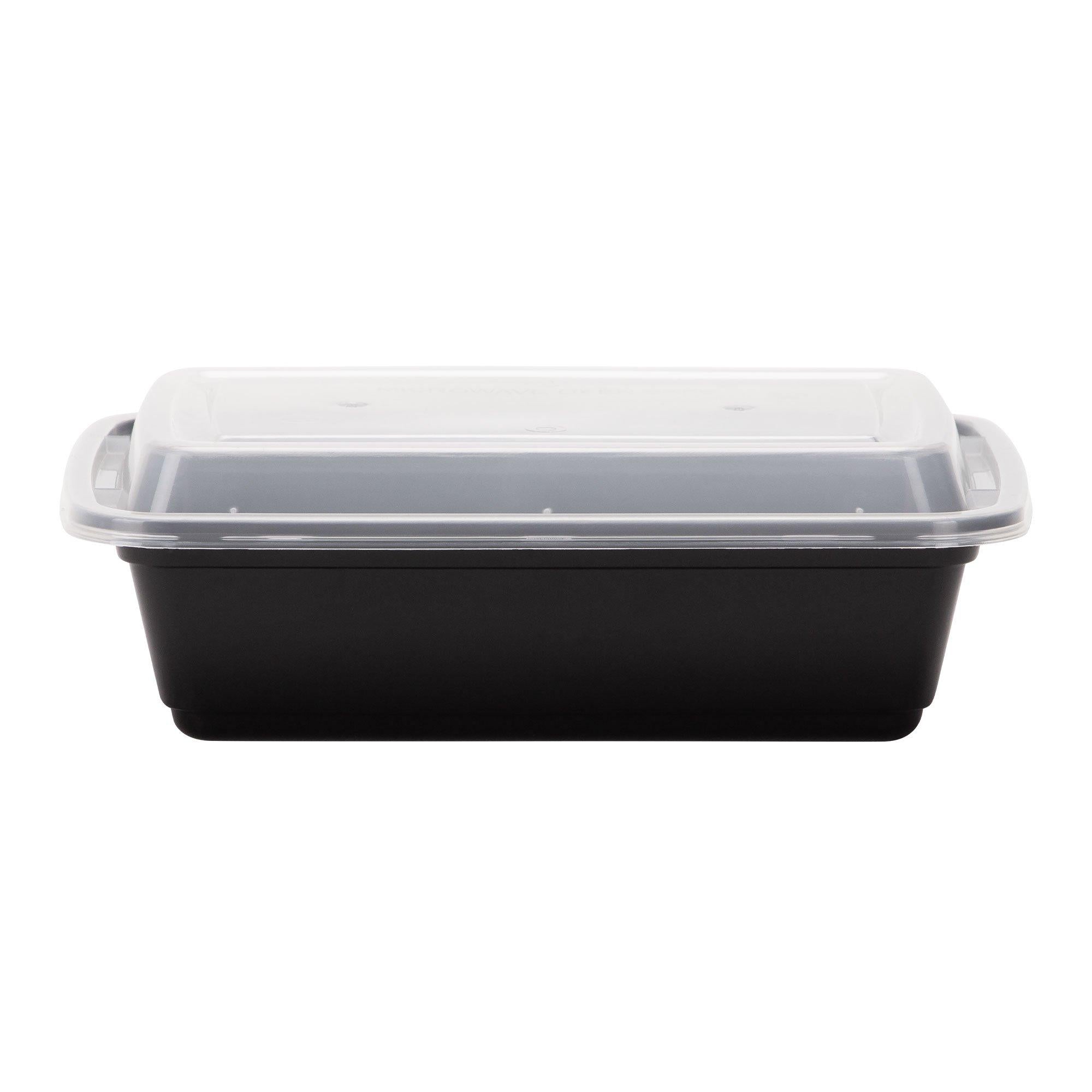 Rectangular Plastic Microwave Tray Containers. 7in. 24oz. 5ct