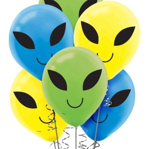 15ct. Blast Off Alien Balloons