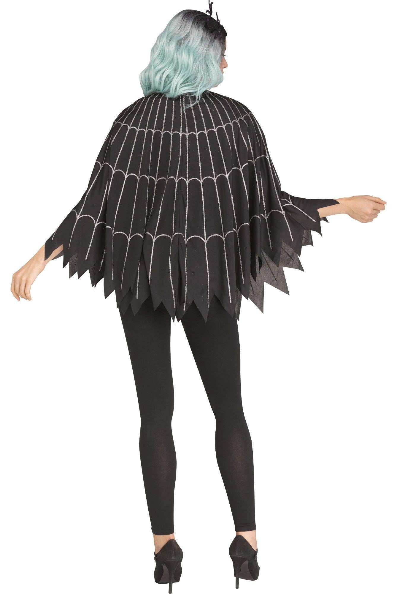 Rose Gold Glitter Spiderweb Poncho for Adults - Image 2
