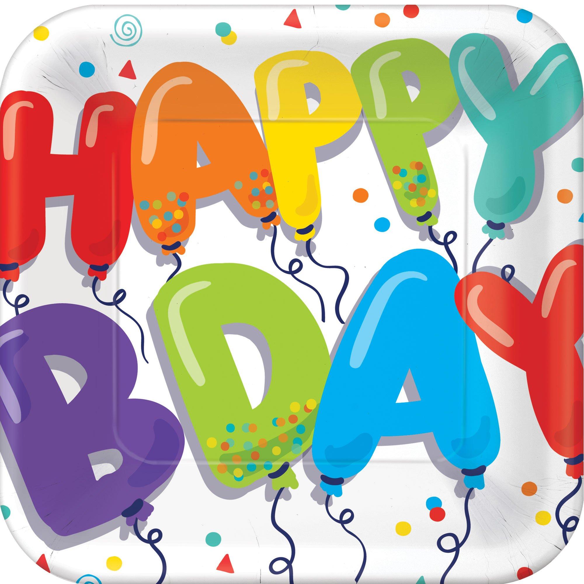 Birthday Balloons Dessert Plates. 7in. 18ct - Image 2