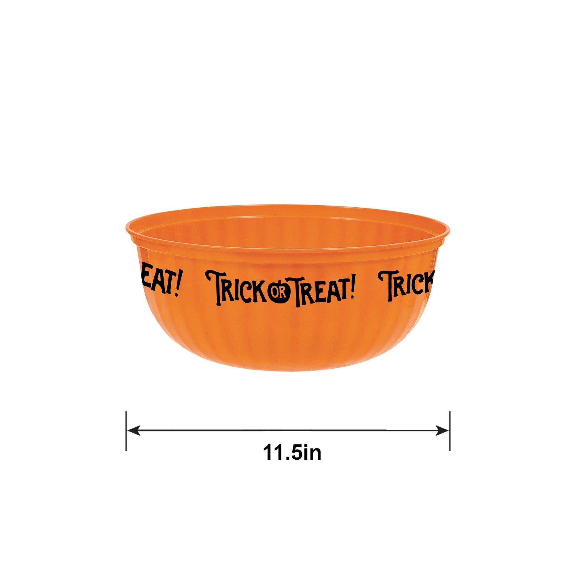 Orange Trick-or-Treat Plastic Serving Bowl - Image 5