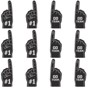 Mini Black Foam Fingers. 12ct - Spirit Party Favors