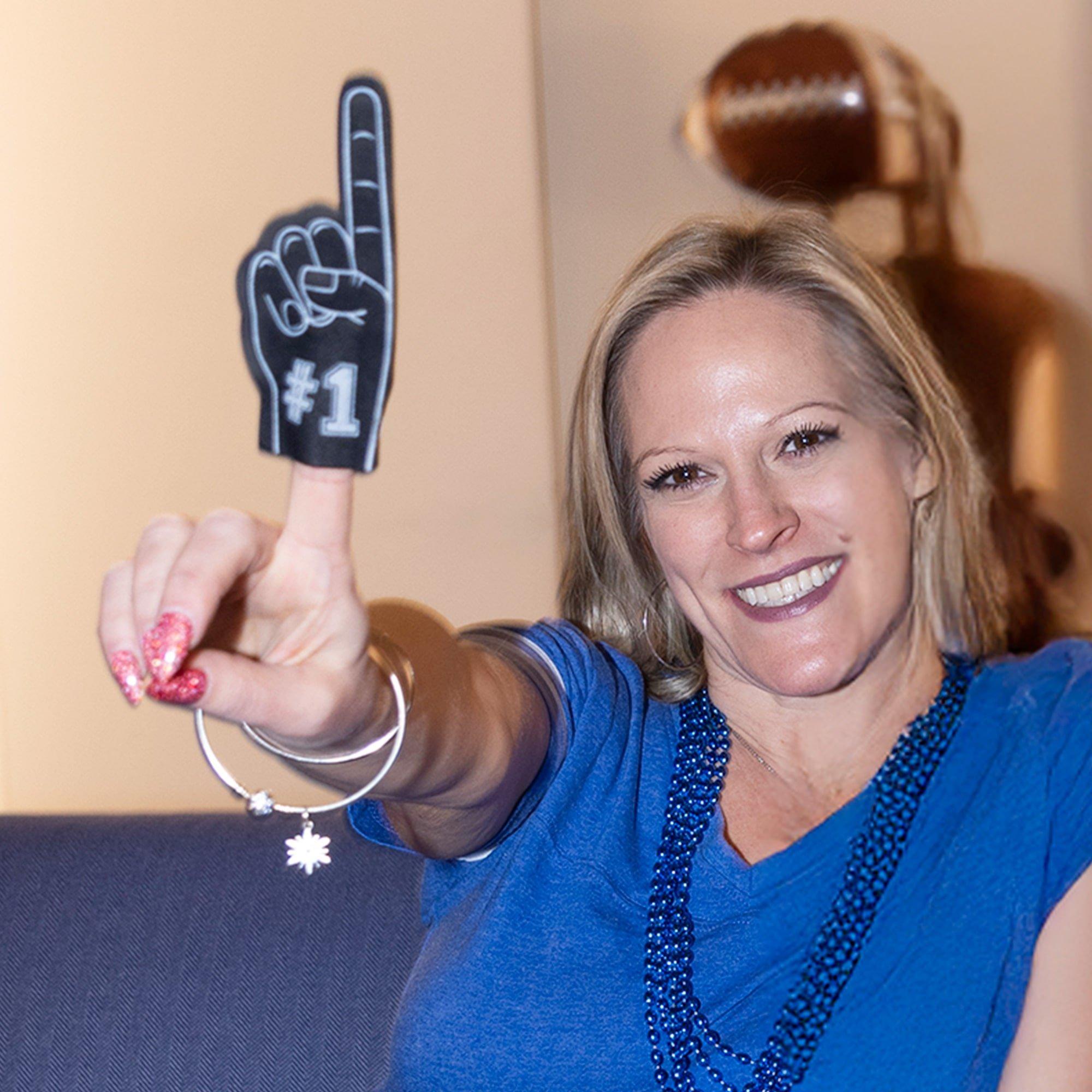 Mini Black Foam Fingers. 12ct - Spirit Party Favors - Image 2