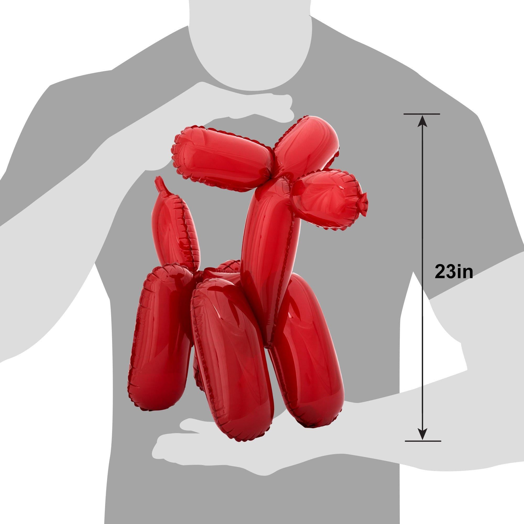 Air-Filled Sitting Red Balloon Dog Balloon. 23in - Image 2