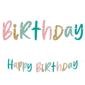 Glitter Happy Cake Day Birthday Letter Banner. 12ft