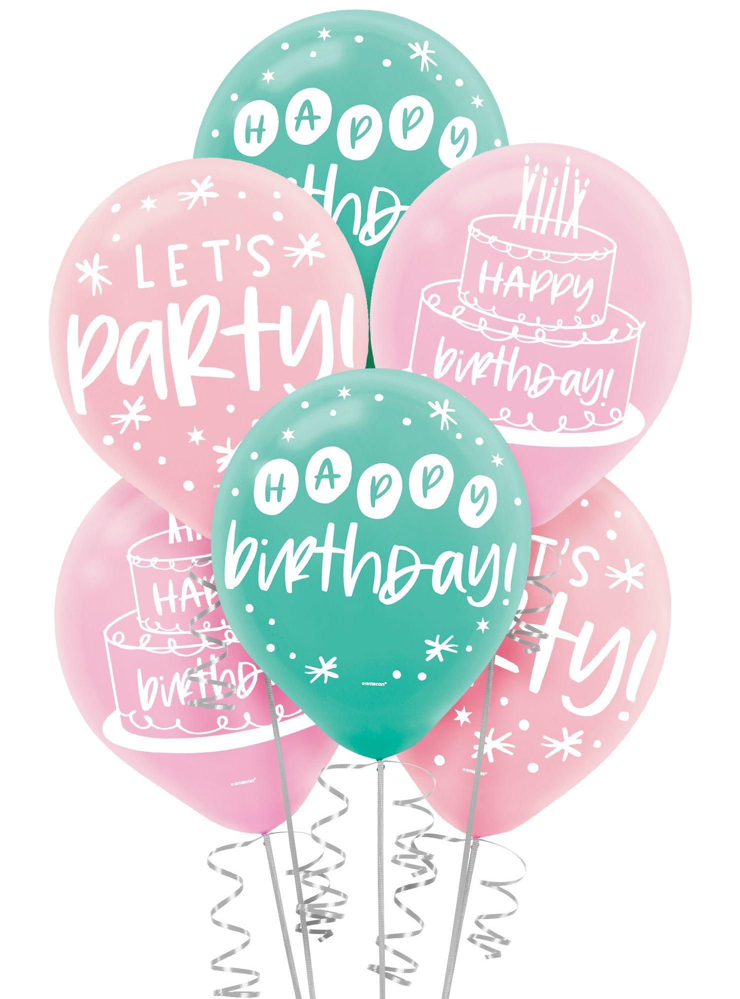 15ct. 12in. Happy Cake Day Birthday Balloons