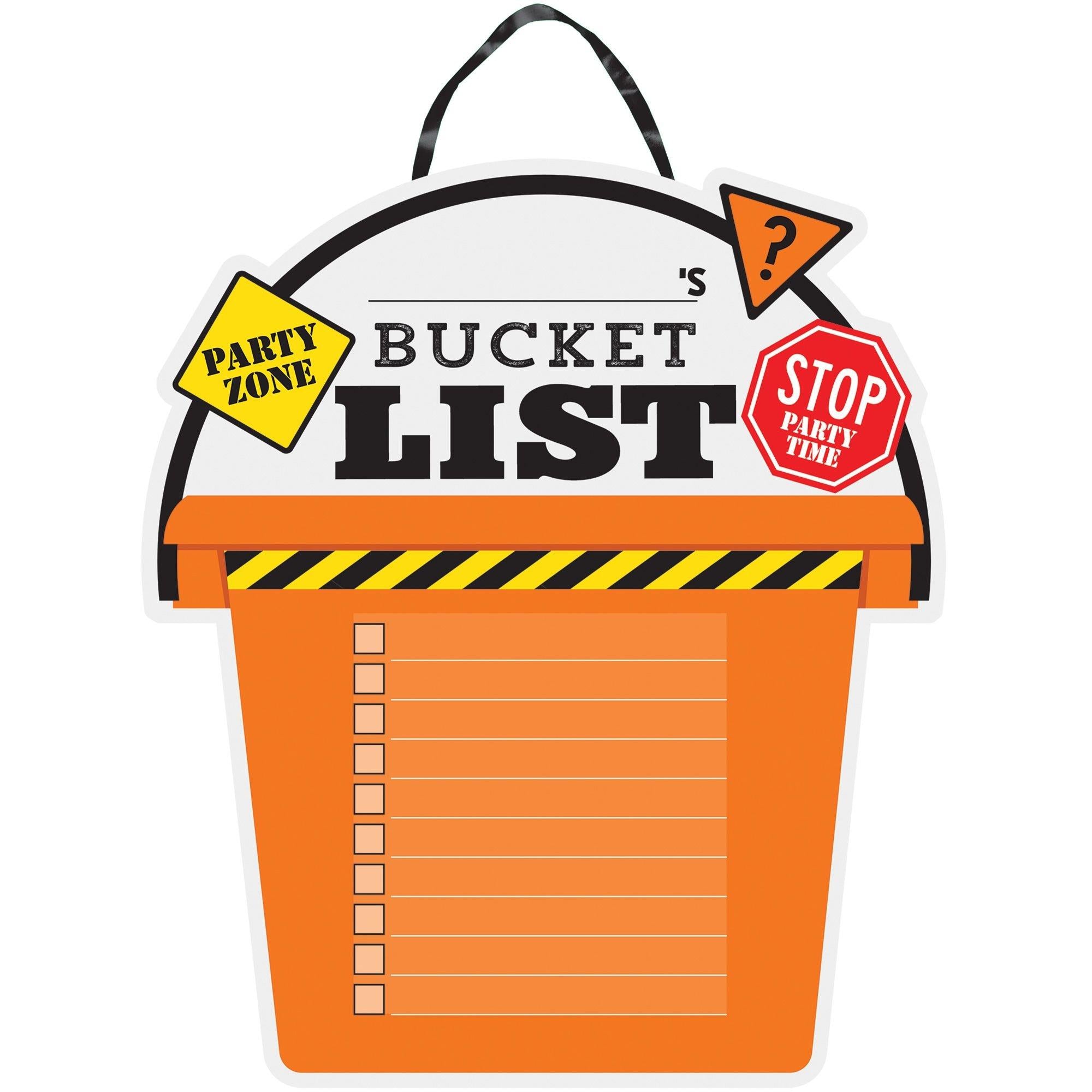Old Zone Bucket List Cardboard Sign. 13in x 15in