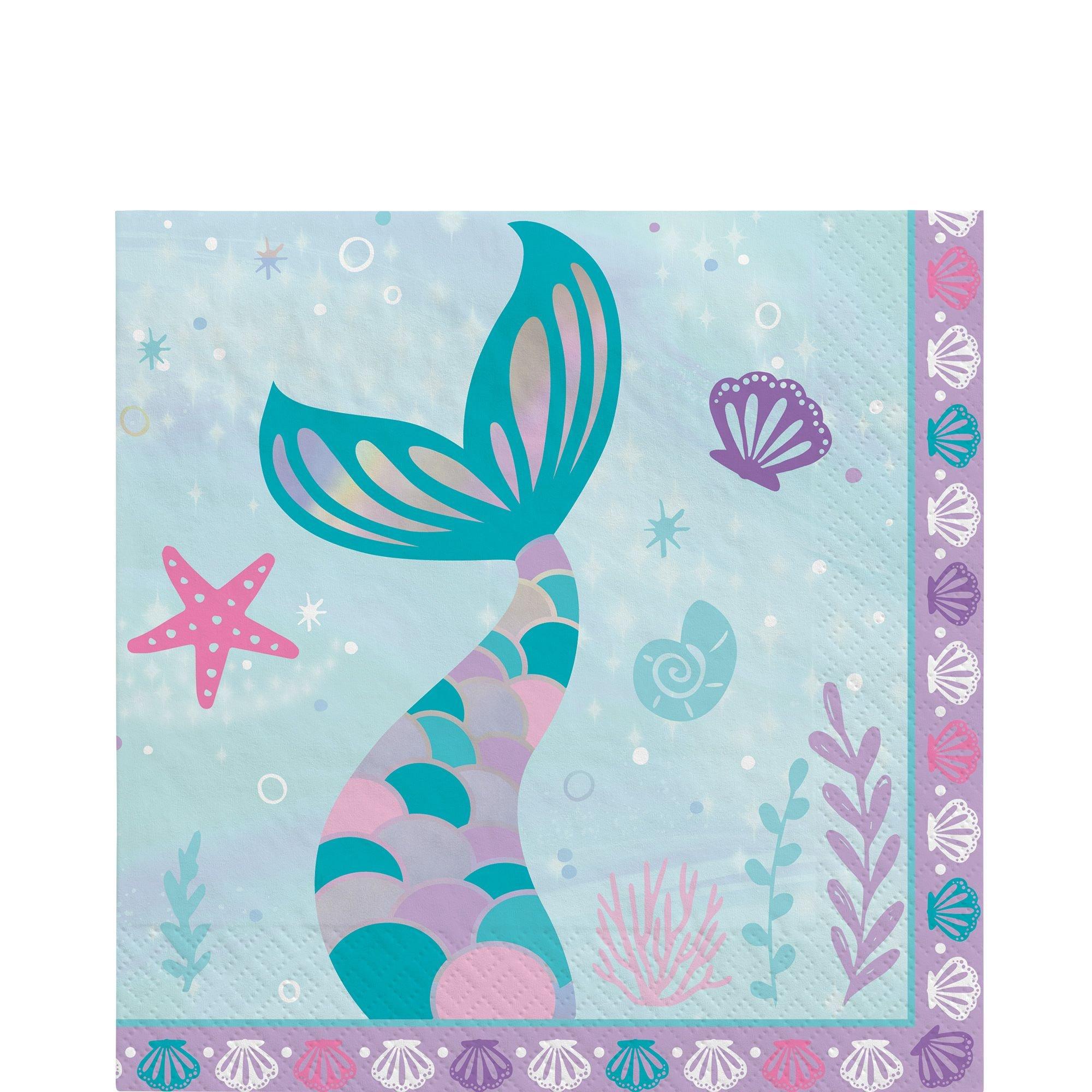 Shimmering Mermaids Paper Lunch Napkins. 6.5in. 16ct